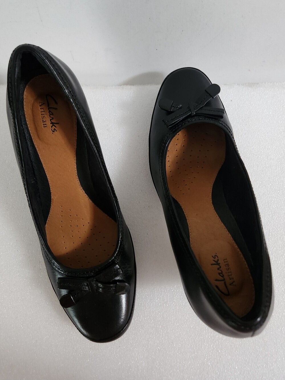CLARK'S ARTISAN DIAMOND OPAL LEATHER WOMEN'S HEEL SHOES COLOR BLACK SIZE US 9.5M - Picture 3 of 8